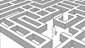Complex Maze Pattern, Abstract Puzzle Challenge, vector design Generative AI Royalty Free Stock Photo
