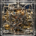Complex mechanical device enclosed in a Royalty Free Stock Photo