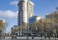 Complex of modern buildings on Diagonal Avenue in Barcelona
