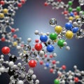 Organic molecule showcasing intricate connections and spatial orientati Royalty Free Stock Photo