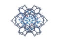 Complex molecular structure with interconnected spheres and geometric patterns, representing a detailed 3d model of a chemical Royalty Free Stock Photo