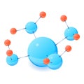 Complex molecule icon, isometric 3d style