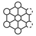 Complex molecule icon, outline style