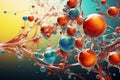 Complex Molecules colorful digital. Generate Ai Royalty Free Stock Photo