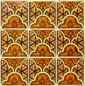 complex Morrocan deep orange, sienna, light yellow tile pattern
