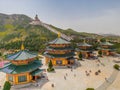 The complex of Nanshan temple of Longkou one of the most beautiful and largest temple in China Royalty Free Stock Photo