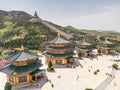 The complex of Nanshan temple of Longkou one of the most beautiful and largest temple in China Royalty Free Stock Photo