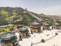 The complex of Nanshan temple of Longkou one of the most beautiful and largest temple in China Royalty Free Stock Photo