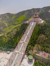 The complex of Nanshan temple of Longkou one of the most beautiful and largest temple in China Royalty Free Stock Photo
