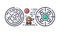 Complex Navigation Path Icon - Maze, Location Problem Solving, vector design Generative AI Royalty Free Stock Photo