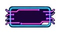 Complex Neon Border with Circuit-Like Elements for Technology, vector design Generative AI Royalty Free Stock Photo