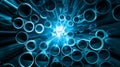 The Abstract Blue Pipe Network.AI generated image Royalty Free Stock Photo