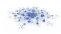 Complex Network of Blue Nodes and Connections with Central Digital Elements data technology Royalty Free Stock Photo