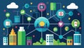 A complex network of datadriven sensors and algorithms silently worked together to seamlessly manage the citys smart Royalty Free Stock Photo