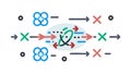 Complex Network and Distributed System Architecture, vector design Generative AI Royalty Free Stock Photo