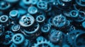 a complex network of gears and cogs working together, illustrating Royalty Free Stock Photo
