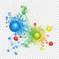 Complex network graph with color-coded clusters Royalty Free Stock Photo