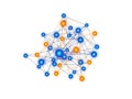 Complex network graph with interconnected nodes in vibrant colors Royalty Free Stock Photo