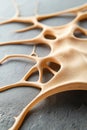 Complex network on grey background showing interconnected neural structure. Beige surface. Neural systems, nodes, and connection Royalty Free Stock Photo