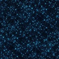 A complex network of interconnected blue nodes and lines on a dark background Royalty Free Stock Photo