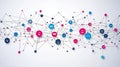 A complex network of interconnected devices and data streams. Visually depicts the vast array of interconnected technologies