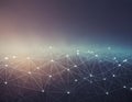 A complex network of interconnected dots and lines emerges against a gradient background Royalty Free Stock Photo