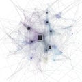 Complex network of interconnected nodes and links in abstract design Royalty Free Stock Photo
