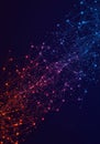 A complex network of interconnected points and lines, resembling a neural network or Royalty Free Stock Photo