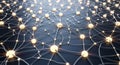A complex network of interconnected points resembling a digital neural network. Royalty Free Stock Photo