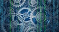 Gears and Binary Code Royalty Free Stock Photo