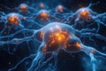 Neurons firing showing growth and connections in the brain