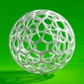 Complex Network Sphere on Vibrant Green Royalty Free Stock Photo