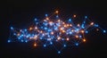 Complex network structure with interconnected nodes and lines Royalty Free Stock Photo