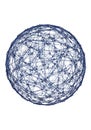A complex network structure forming a three-dimensional spherical shape, composed Royalty Free Stock Photo