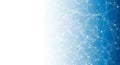 Complex network structure with interconnected nodes and lines on blue background representing data communication and technology Royalty Free Stock Photo