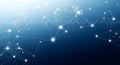 Complex network structure with interconnected nodes and lines on gradient blue background representing data communication and Royalty Free Stock Photo