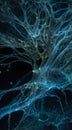 Futuristic Liquid Mercury Ocean with Neural Networks, Data Whales, and Floating Libraries Royalty Free Stock Photo
