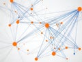 Complex network visualization with interconnected nodes and clusters Royalty Free Stock Photo