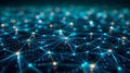 Complex network visualization with luminous connections and nodes on a dark background
