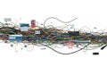 Complex network of wires and components Royalty Free Stock Photo