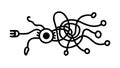 Complex Neural Network or Abstract Organism, vector design Generative AI Royalty Free Stock Photo