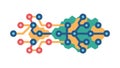 Complex neural network: advanced AI brain and data processing pathways, vector design Generative AI Royalty Free Stock Photo