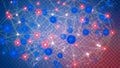 Complex neural network visualization with interconnected nodes and pathways Royalty Free Stock Photo