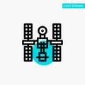 Complex, Orbital, Platform, Satellite, Space turquoise highlight circle point Vector icon Royalty Free Stock Photo
