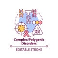 Complex, polygenic disorders concept icon