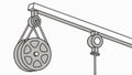 Complex Pulley System, Industrial Machinery, Mechanical Advantage, Engineering Design, vector design Generative AI Royalty Free Stock Photo