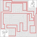 Complex puzzle winter maze labyrinth vector with solution