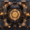 A complex quantum computing system.