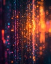 Complex quantum encryption visualization with vivid colors and patterns