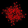 Abstract Red Network Connections on Black Background Royalty Free Stock Photo